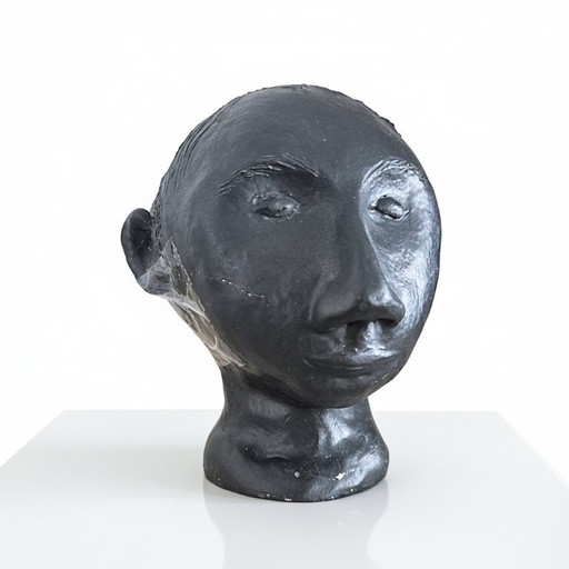 Artistic Sculpture Human Head - Black - Studio Potery