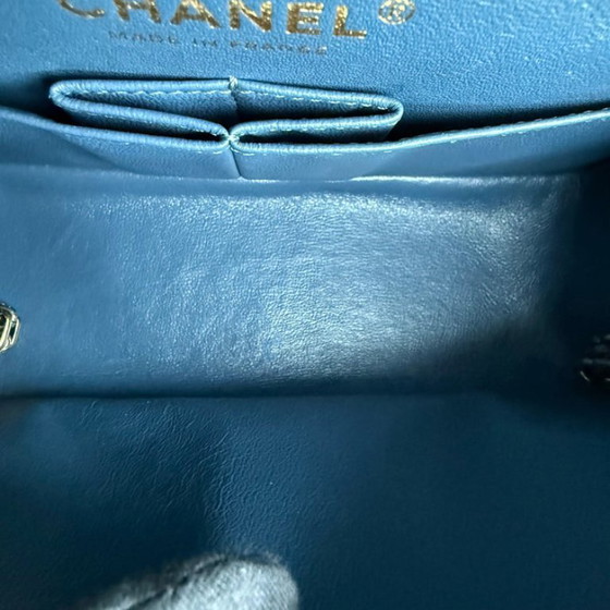 Image 1 of Chanel 2.55 Reissue Mini - 20CM Quilted Caviar Aged Grained Calfskin Blue Gold Hardware Series 23