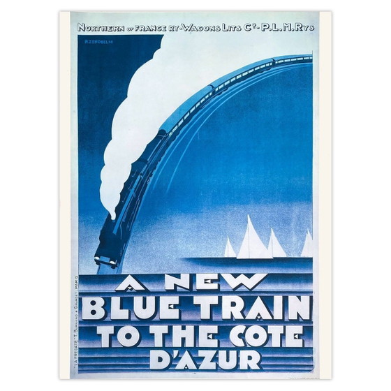 Image 1 of COLLECTIF - PUBLICITE Wagons-lits - A new blue train to the Cote d'Azur d'apès Z