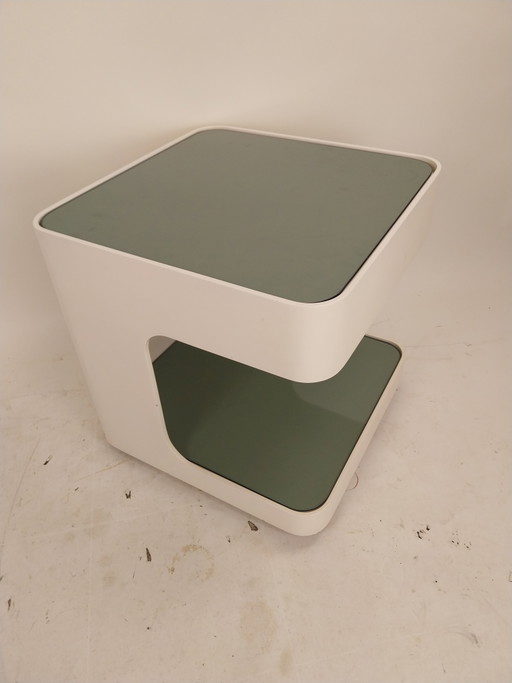 1 X 1970's Space Age Side Table By Marcello Siard For Collezione Longato Italy – bijzettafels, Glass, Plastic (photo 2 of 5)