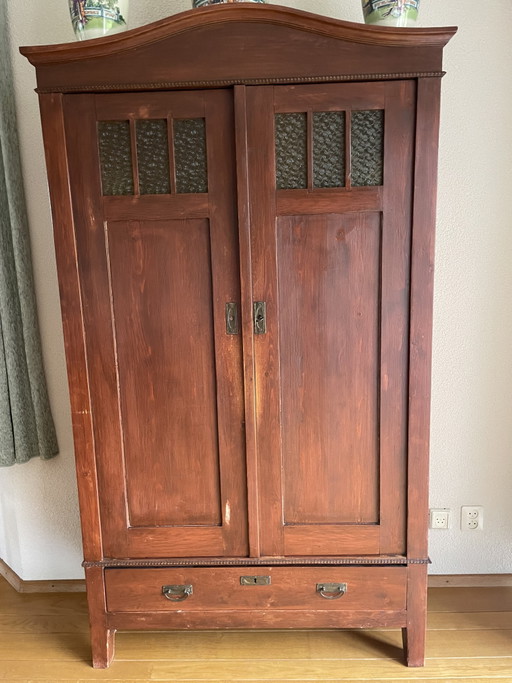 Antiker Schrank – kasten, Glass, Metal