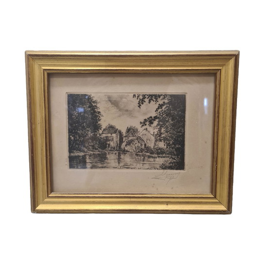 Image 1 of Tre incisioni incorniciate di S. Young, della prima metà del XX secolo. Una serie di tre splendide incisioni con immagini di cas