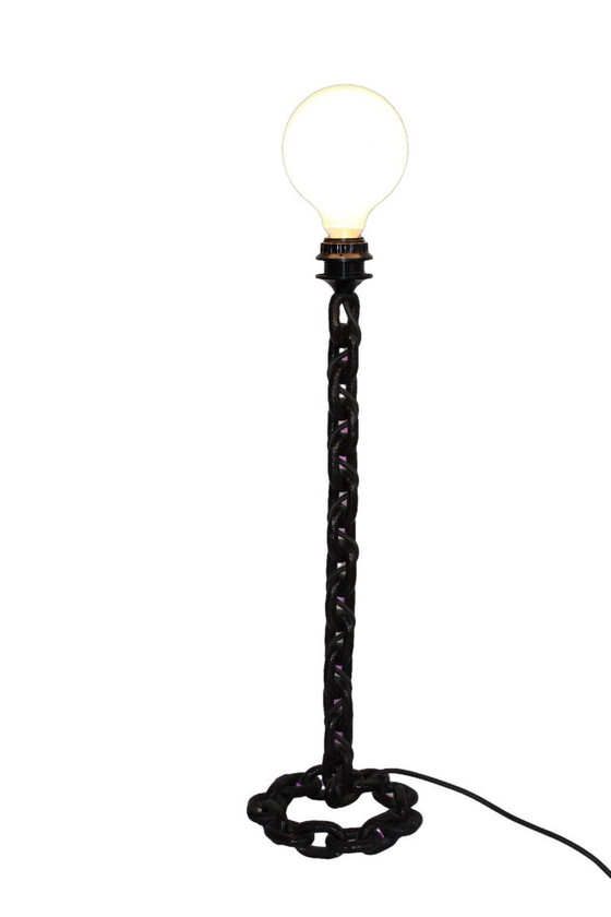 Brutalist Chain Lamp Vintage – Table lamps, Iron, Metal (photo 4 of 6)