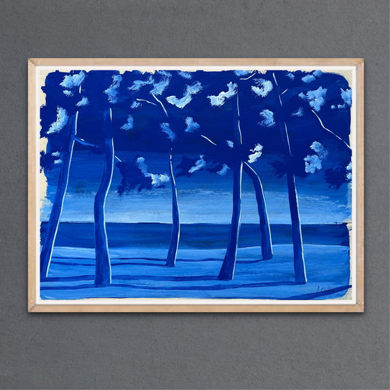 Image 1 of Gouache on cardboard, 40x30cm, framed.