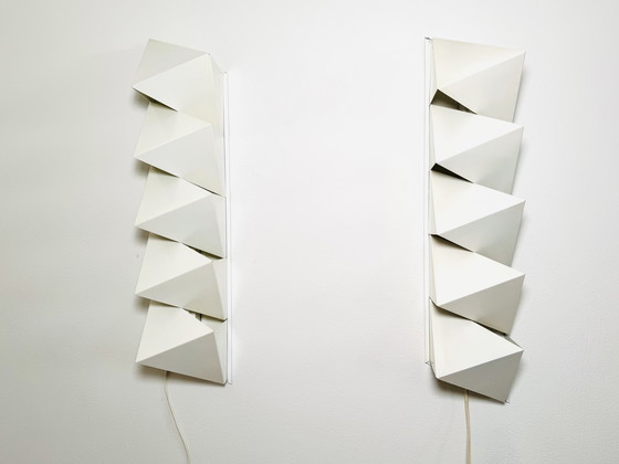 Image 1 of ZIG-ZAG GEOMETRIC WALL LAMPS BY DIJKSTRA LIGHTING, NETHERLANDS, 1960