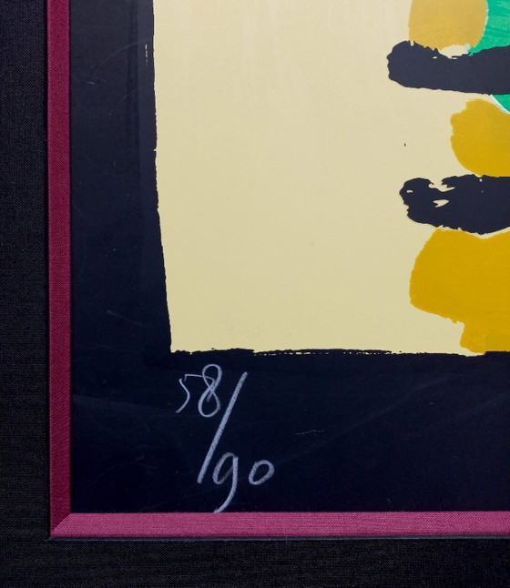 Image 1 of Karel Appel - Borde negro, serigrafía (bellamente enmarcada)