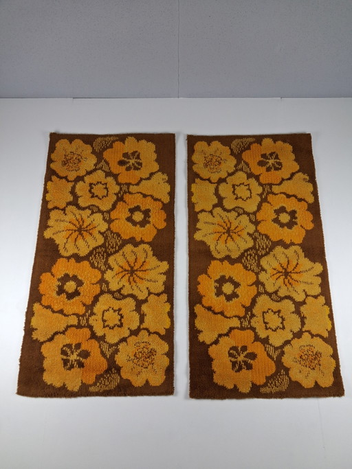 Set di 2 Tappeti Runner Vintage con Motivo Floreale, Anni '60 - '70 – vloerkleden en tapijten, Textile
