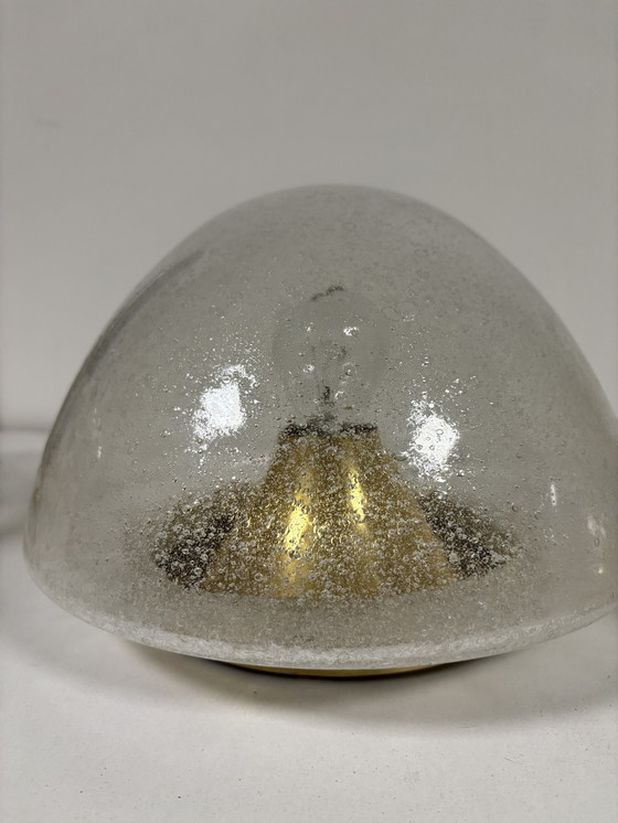 Image 1 of Uniek; set van 2 bubble glas lampen Duitse firma Hoffmeister  jaren 70