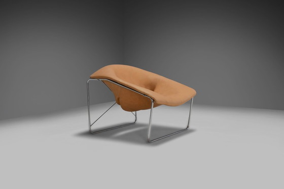 Image 1 of Sedia Olivier Mourgue Cubique in pelle e cromo di Airborne, Francia 1968v