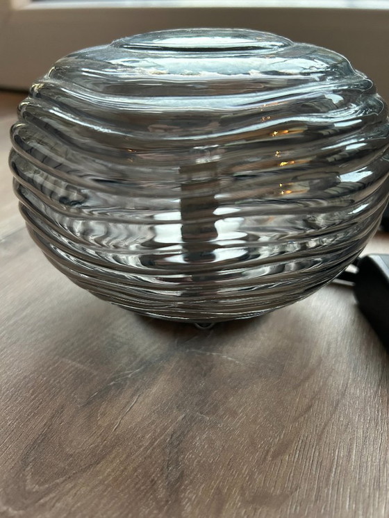 Image 1 of Lampada in vetro fumé - lampada da tavolo/notte - Vintage - alogena