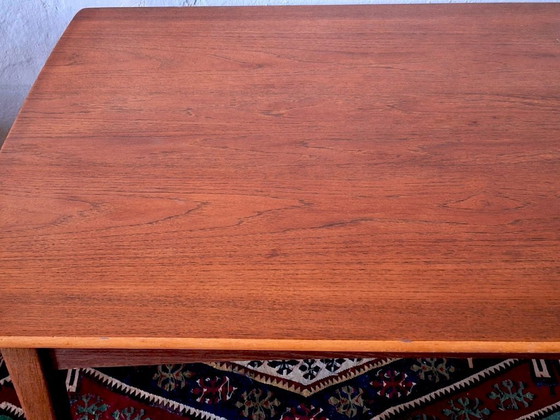 Image 1 of Mid Century Teak Dining Table with Curved Top, Denmark 1960s