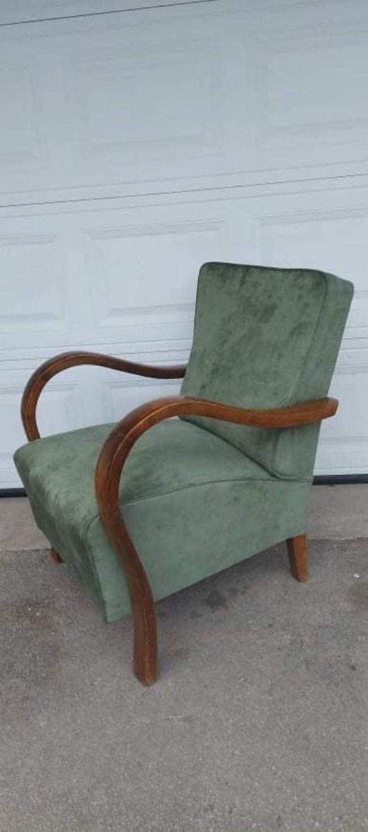 Set of Art Deco Green Lounge Chairs, 1920s – Chairs and lounge chairs (photo 3 of 6)