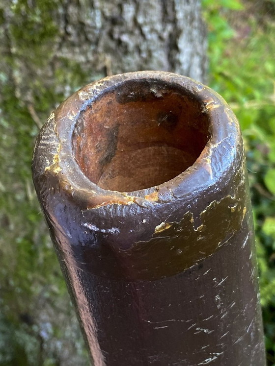 Vecchio Didgeridoo in legno con pittura Aborigena Serpente e Tartaruga, Oggetti decorativi, Nero, Opknappers (foto 5 di 13)