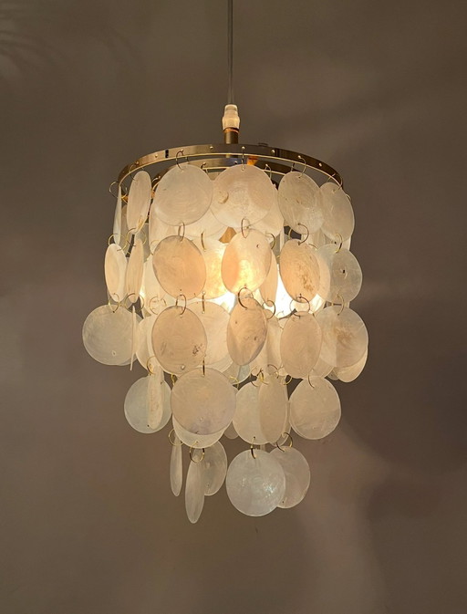 lampe en coquillage capiz vente ! Cadre en or
