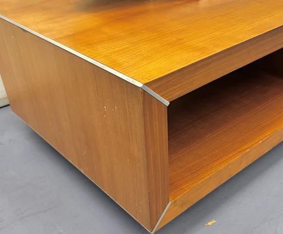 Image 1 of Coffee table/TV unit by Lignet roset: solid wood on casters: 108x61.5x31 cm