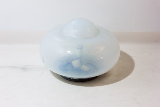Image 1 of Opaline Murano glass mushroom table lamp, Italy 1970s