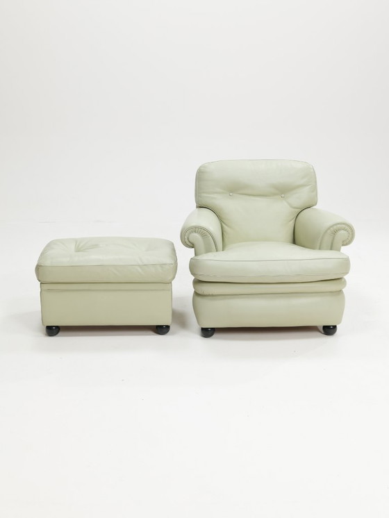 Image 1 of Poltrona Frau 'Dream B' Armchair and Ottoman,Italy,1980s