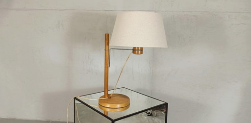 Vintage table lamp with wooden base 