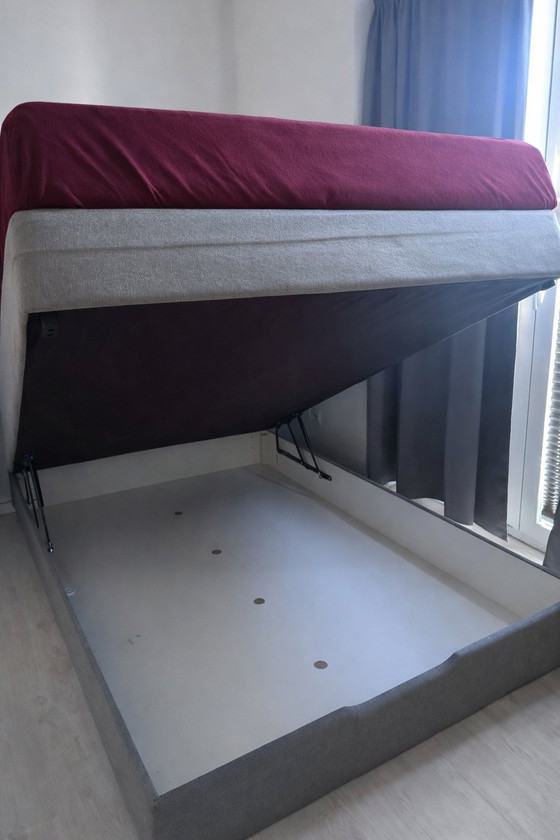 Image 1 of Boxspringbett 140×200 cm mit Bettkasten - Grau - Fast wie neu