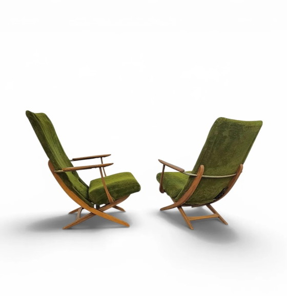 2 x 20e-eeuwse vintage design verstelbare fauteuils (photo 5 of 16)