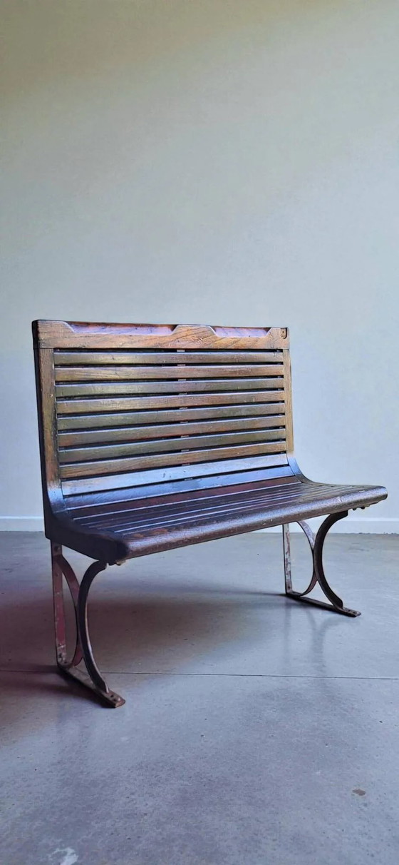 Panca metro parigina / Panca Sprague degli anni '30 – Panche, Wood, Metal, Art Deco (photo 9 of 9)