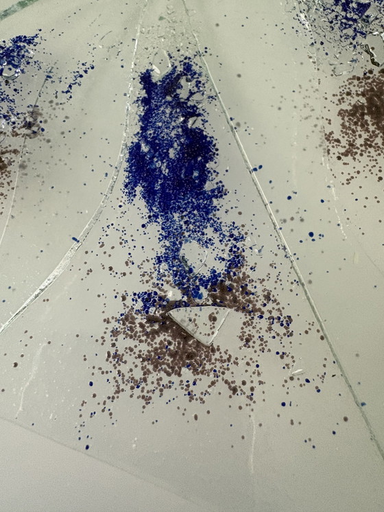 Image 1 of Dekorative Glasschale mit blauen und braunen