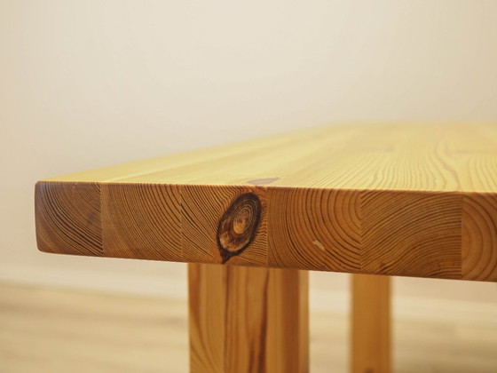 Danish Solid Pine Dining Table in Scandinavian Modern Style, 1980s – Wood (photo 8 of 10)