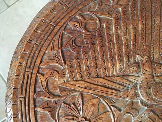 Image 1 of Bijzettafel Javaans Indisch houtsnijwerk