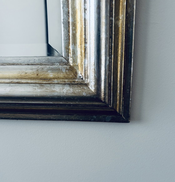 Vintage Doberal Facetspiegel – Zilver/Goud – 93 × 74 Cm – Wood, Glass (photo 5 of 8)