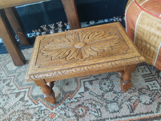 Image 1 of Antique hand-carved French oak side table/plant table