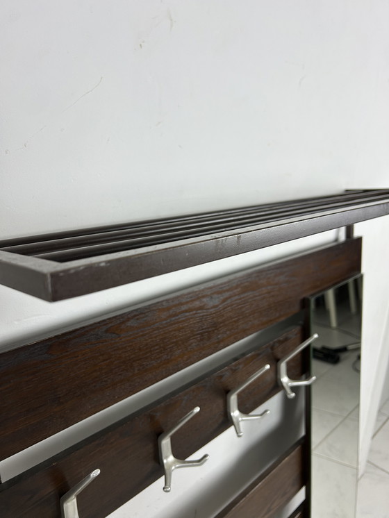 Image 1 of Vintage wall coat rack with mirror and hat rack