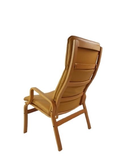 Image 1 of Vintage Fauteuil Ostergard Mosterdgeel Leer