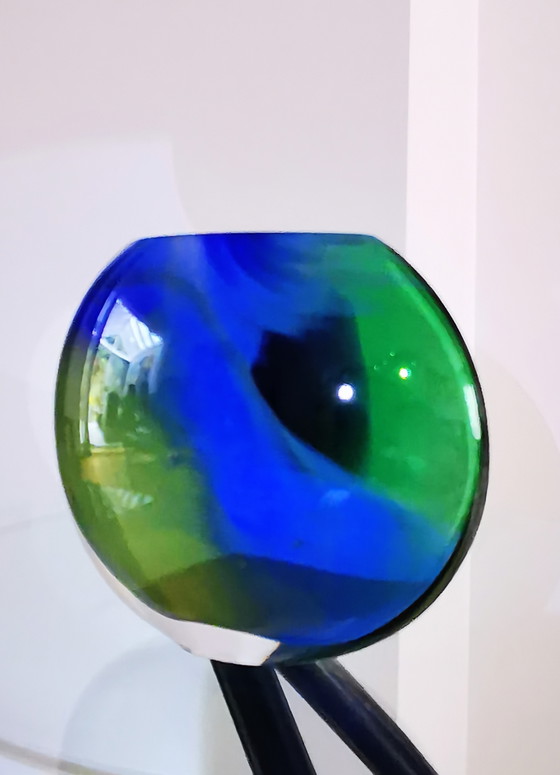 Image 1 of Verre d'art Hoglund, vase Ellips, années 1980