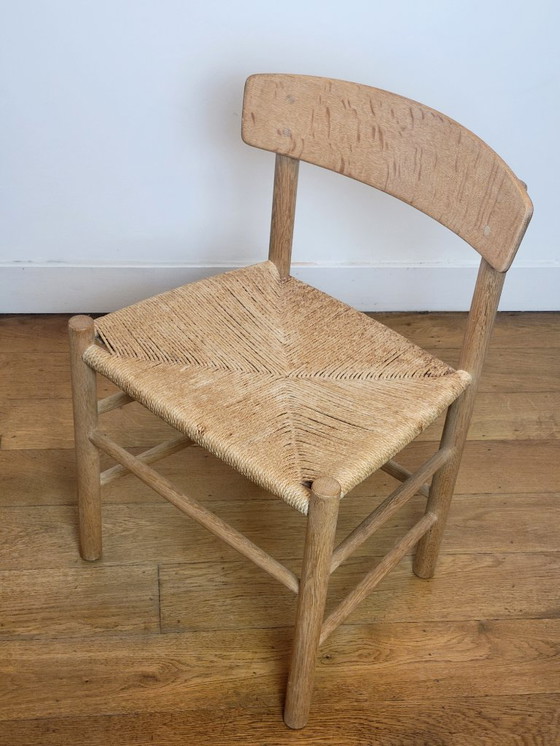 Image 1 of Set of 4 J39 chairs in soaped oak by Børge Mogensen for FDB Mobler