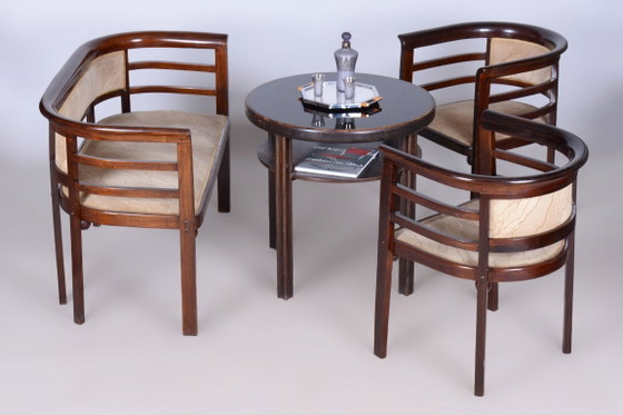Juego de asientos Art Déco restaurado, de J. Hoffmann, Wiener Werkstätte, checo, década de 1910 (photo 11 of 35)