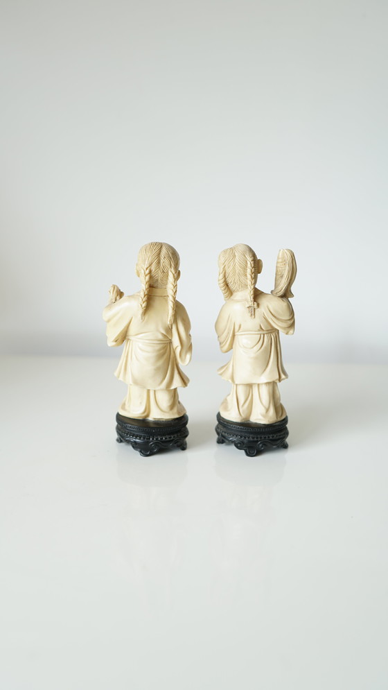 Image 1 of Lot de 2 statuettes chinoises - Art d'Asie - XXème