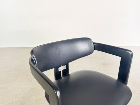 Image 1 of Set originale di 4 sedie Pamplona Pozzi Augusto Savini in pelle