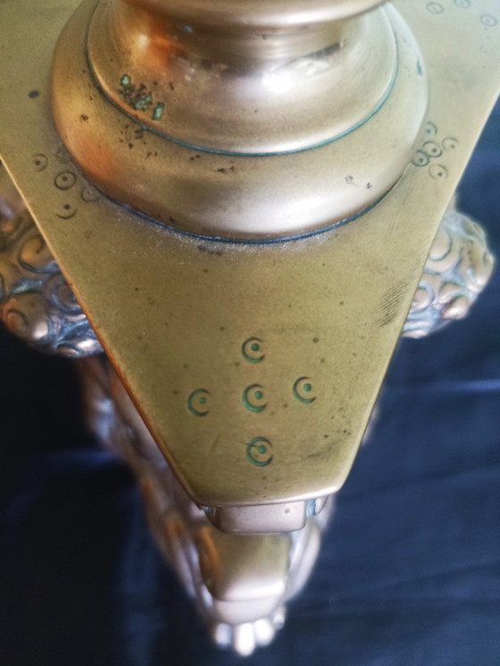 Image 1 of Eccezionale coppia di candelieri da altare barocchi, 72 cm!, ottone degno di un museo - ca. 1700