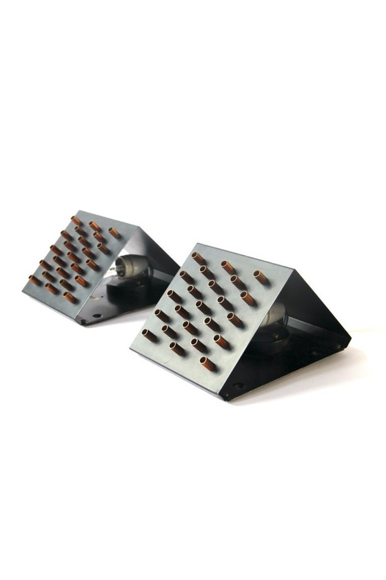 Paar RAAK „Clair Obscur“ Wandleuchten, 1962, Metall, Kupfer, Schwarz, Modern (Foto 7 von 9)