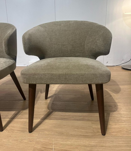 Image 1 of MINT CONDITION Minotti Dining Chairs Beige/Taupe Set 4