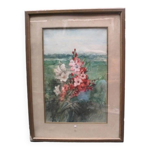 The watercolor "Iris". – schilderijen tekeningen, Paper
