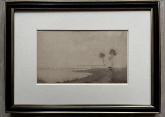 Image 1 of Jan Mankes 1889-1920 / Paisaje acuático en heliograbado original 1922