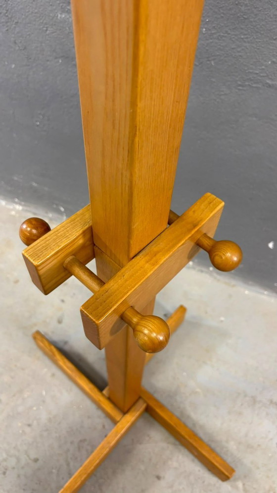 Image 1 of Freestanding Mid-Century Pine Coat Rack, Solid Wood, 1970s, Europe