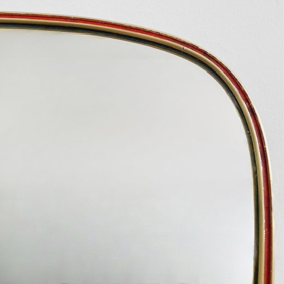 Image 1 of Mid - Century asymmetrical mirror brass 1950s