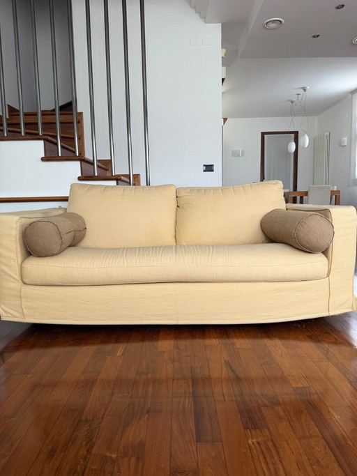 B&B Italia Baisity 2 Sitzer Sofas in Cremefarbe