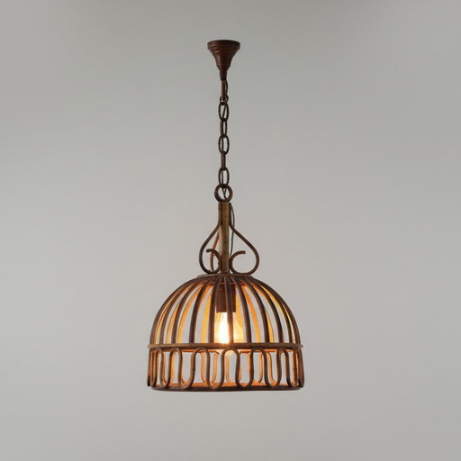 Mid Century French Riviera Style Bamboo Pendant Lamp by Franco Albini from the 1960's