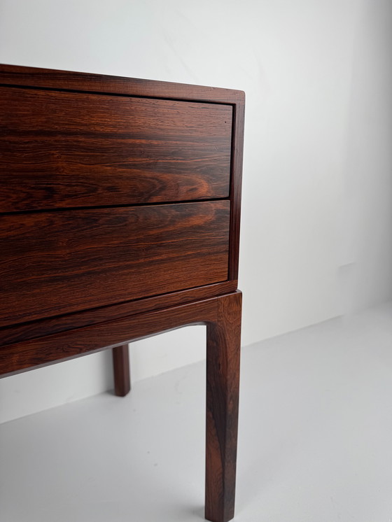 Image 1 of Aksel Kjersgaard Model 394 dressoir + Model 168 spiegel – zeldzame bijpassende set in prachtig palissanderhout