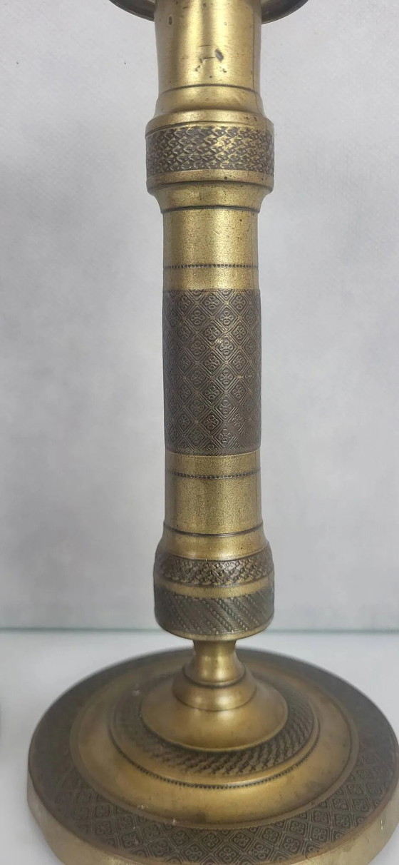 Paar Empire Kerzenhalter – Brass (photo 7 of 9)