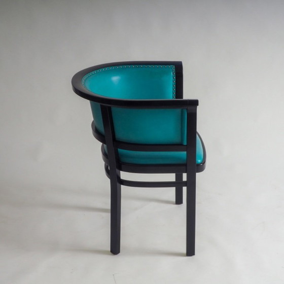 Image 1 of Poltrona nera con pelle turchese di Marcel Kammerer per Thonet