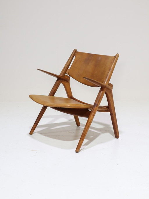 CH28 Sawbuck Sessel, Eiche, Hans J. Wegner, 1950er Jahre, Dänemark